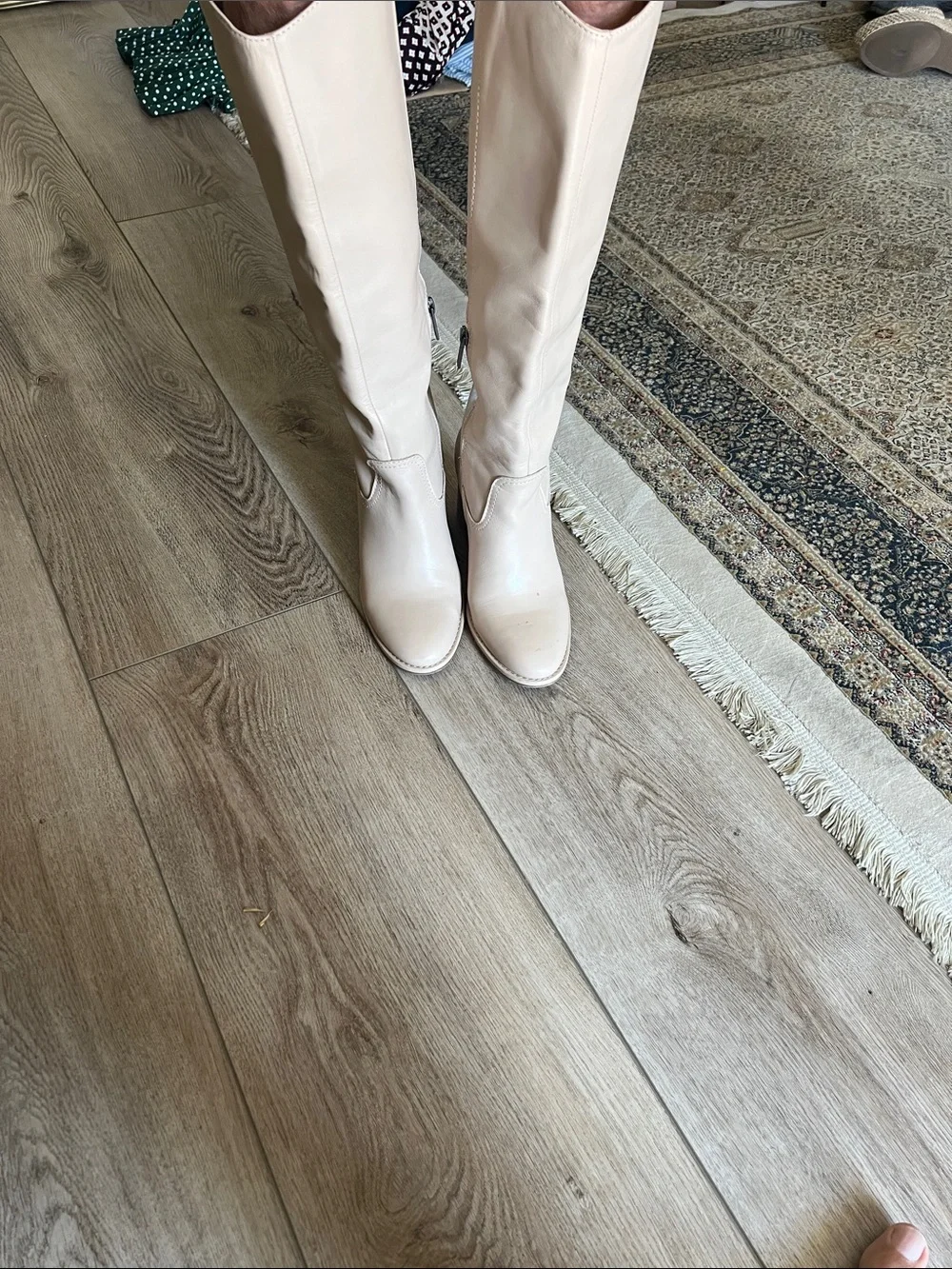 Vince Camuto Over-the-Knee Cream Leather Boots